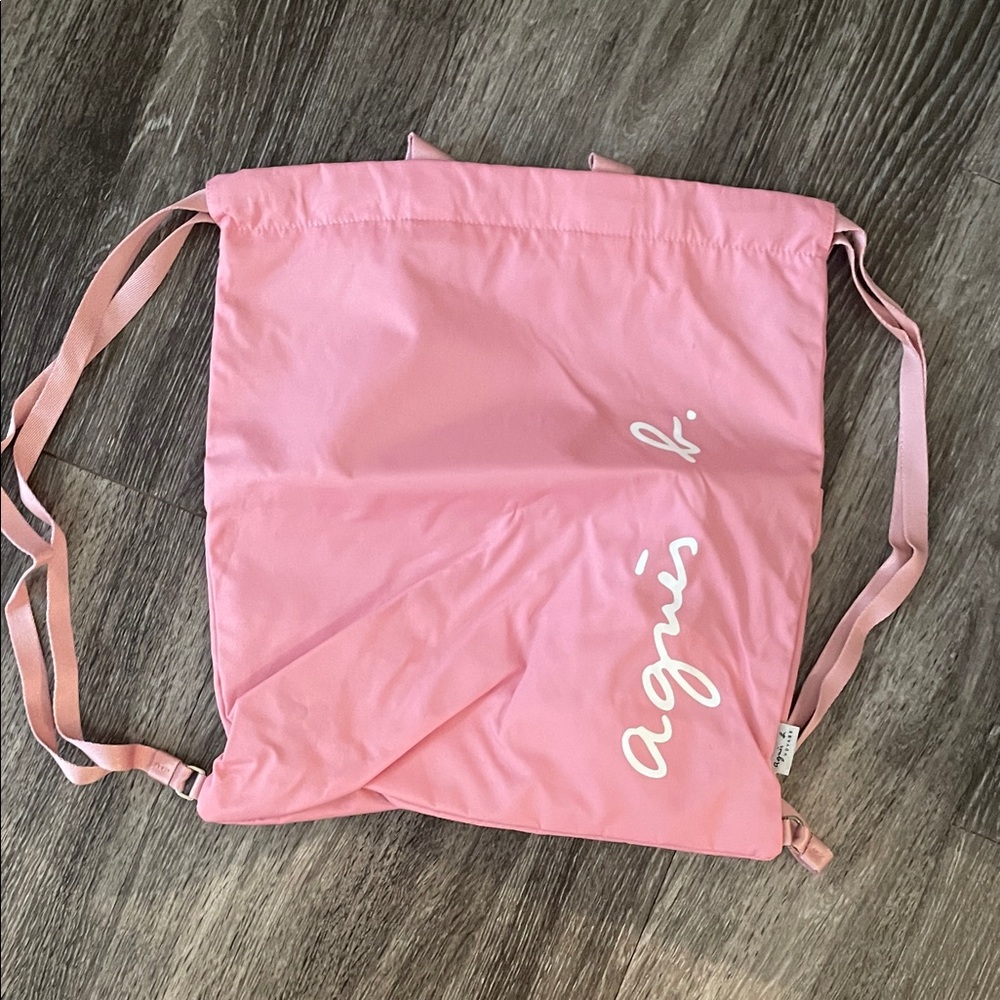 Agnes B. Pink Drawstring Backpack